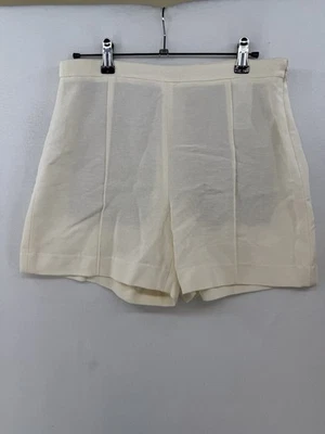 VINCE Sculptural Panama Shorts Womens Sz 4 Ivory High Rise Cotton Blend Vacay - Image 1 of 4