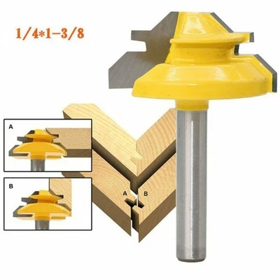 Router Bit Milling Cutter 1/4 Shank For Woodworking Tenon Lock Miter Router Bit - Image 1 of 4
