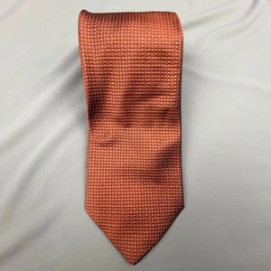 Banana Republic Silk Tie Made in Italy Rust Textured Grid Necktie Mens 55x4 - Picture 1 of 3