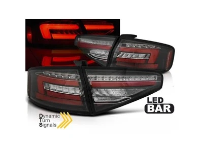 LED BAR TAIL LIGHTS BLACK SEQ fits AUDI A4 B8 2012-2015 Saloon OEM BULB - Image 1 of 4