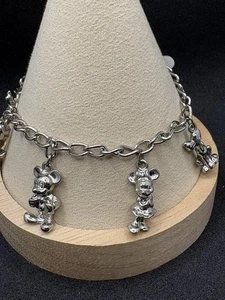 Disney Bettelarmband 5 Charms Mickey Minnie Goofy Pluto Donald silberfarben - Bild 1 von 12