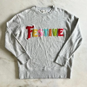Shira Leah Chicago Festive Sweatshirt Multicolor Embroidered Letters - Small - Picture 1 of 7