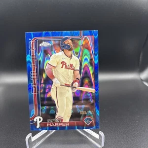 2025 Topps Chrome - Bryce Harper #150 refractor RayWave azul 098/150 - Imagen 1 de 4