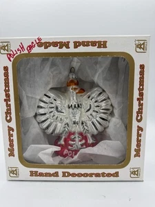 Eagle blown Glass Christmas Ornament 5" made in Poland In Box - Picture 1 of 13
