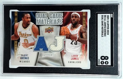LeBron James ARENAS Patch SGC 8 Dual Game Used 2009-10 UD Materials Jersey Cavs - Image 1 of 2