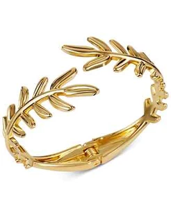 Charter Club Gold Tone Leaf Cuff Bracelet One Size - Picture 1 of 1