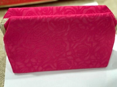 Hermosa bolsa de maquillaje de cosméticos Lancome rosa dorado rojo Foto 1 de 4