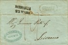 VG85-Incoming mail,Sicilia, pref.,da GIARRE via Messina per Livorno,RIPOSTO,1854