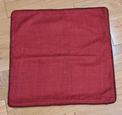 Crate & Barrel Hayward Pillow Cover 100% Silk Vermillion Red 18" - Image 1 of 4