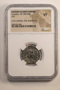 Roman AE2 Coin – Arcadius AD 383-408 NGC Certified VF – Ancient Bronze Coin - Picture 1 of 4