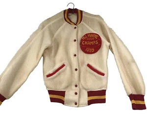 Vtg QUANTICO Marines Wool Jacket Sweater Marine Corps  1959 Football Basketball - Picture 1 of 14