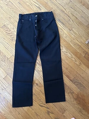 James Perse Hombre 5 Bolsillos Lino Lona Pantalón Negro, Talla 30 Foto 1 de 4