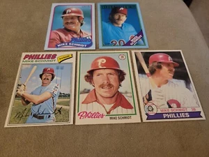 (5) Mike Schmidt O Pee Chee '77 OPC '78 OPC '79 OPC y parte inferior de caja Nrmt Filis - Imagen 1 de 10