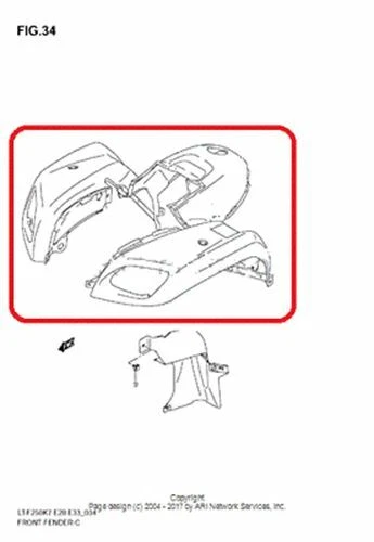 OEM SUZUKI LTF LT-F OZARK 250 FRONT FENDER RED OEM NEW FACTORY GENUINE - Image 1 of 1