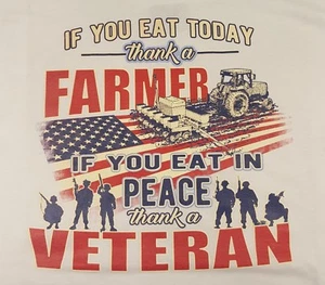 U EAT THANK A FARMER IF U EAT IN PEACE THANK A VETERAN KAPUZENSWEATSHIRT HOODIE - Bild 1 von 4
