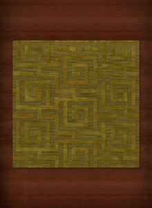 Green Transitional Hand Hooked Squares Curls Blocks Area Rug Geometric DV13 - Picture 1 of 12