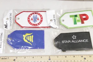 (4) ETICHETTE BAGAGLI ricamate compagnie aeree assortite da collezione Aviazione NUOVE - Foto 1 di 2