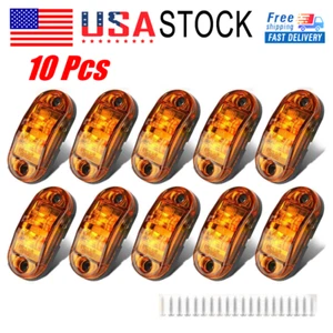 10PCS Red 2.5" Amber Trailer LED Side Marker Clearance Lights Waterproof 12V-24V - Picture 1 of 13