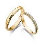 Round 0.10 Carat Natural Diamond Couple Engagement Band Solid 14k Yellow Gold