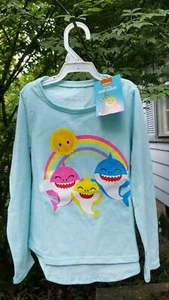 Baby Shark Licensed Toddler Kids RAINBOW Pastel Blue Long Sleeve TShirt 4T 5T - Picture 1 of 5