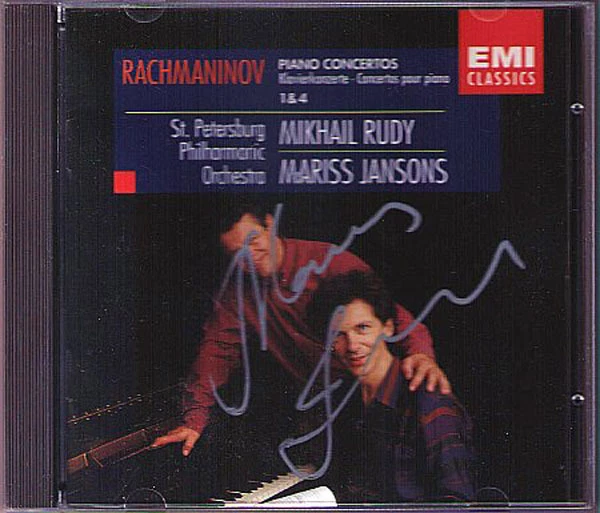 JANSONS Signiert RACHMANINOV Piano Concerto 1 & 4 RUDY CD Mariss Mikhail  - Bild 1 von 1