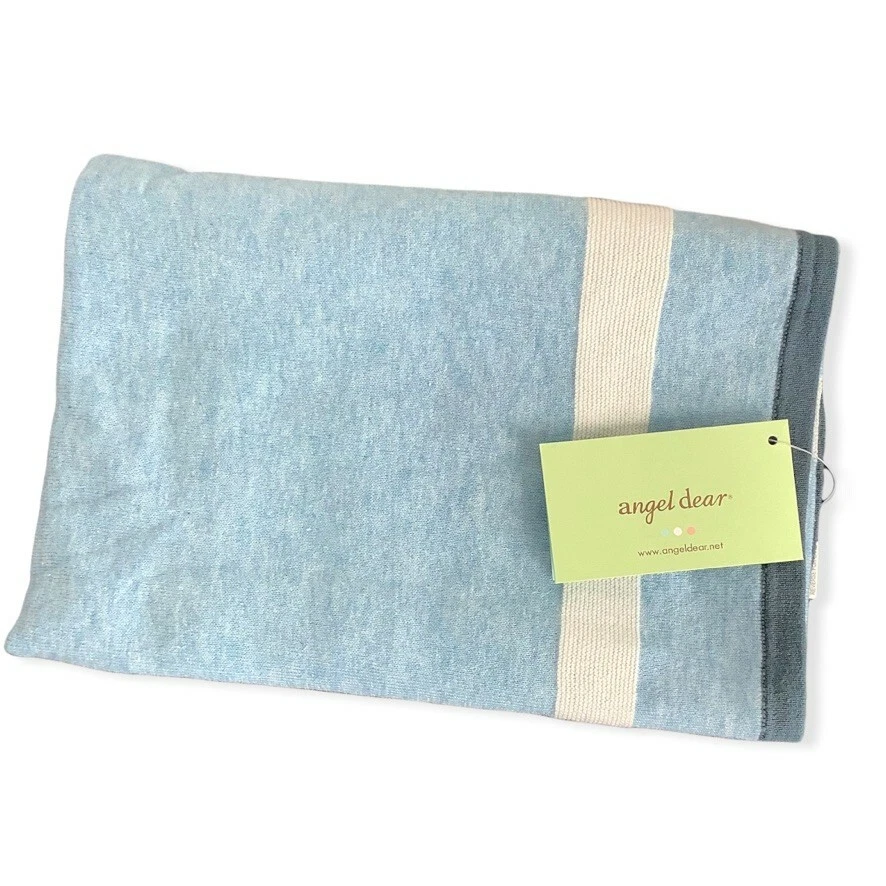 Angel Dear AZUL BLANCO 100% Algodón Manta de Seguridad de Recepción Nueva Foto 1 de 2