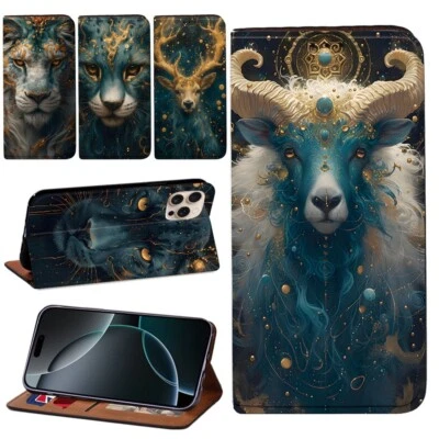 Leather Stand Wallet Cover Case For Apple iPhone XR/SE/6/7/8/11/12/14/16/Pro/Max - Image 1 of 4