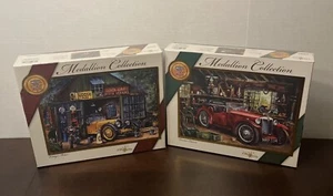 Master Pieces Lot 2 Puzzle 1000 & 1500 Piece Medallion Collection Vintage Car - Picture 1 of 15