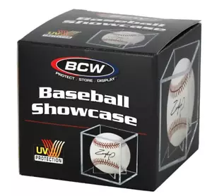 Neu BCW 2-teiliges Baseball-Vitrine Display mit integriertem Ständer & UV-Schutz - Bild 1 von 3