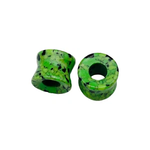 Body Jewelry Yellow Green Turquoise Crystal Naga Body Piercing Ear Gauges Tunnel - Picture 1 of 9