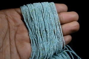 2MM A++ Natural Blue Opal Micro Cut Faceted Round Gemstone Tiny Loose Beads 12" - Picture 1 of 5