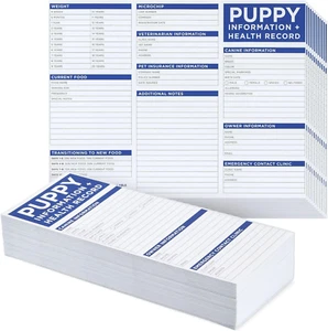 60 Pack Puppy Vaccination Record Cards, Canine Health Record Books for Dogs (Tri - Imagen 1 de 12