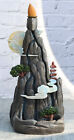 Feng Shui Rocky Mountain Top Buddhist Pagoda Temple Backflow Cone Incense Holder