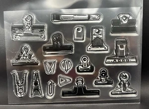 Office Supplies Clear Cling Stamps - NEW - Picture 1 of 1