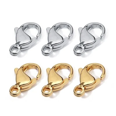 25pcs/lot Stainless Steel Lobster Claw Clasps for DIY Jewelry Making Findings - Image 1 of 4