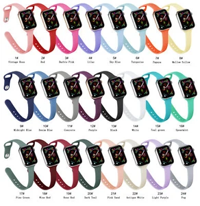 Slim Silicone Sports iWatch Band Wrist Strap Belt For Apple Watch 38/42/41/45mm - Picture 1 of 34
