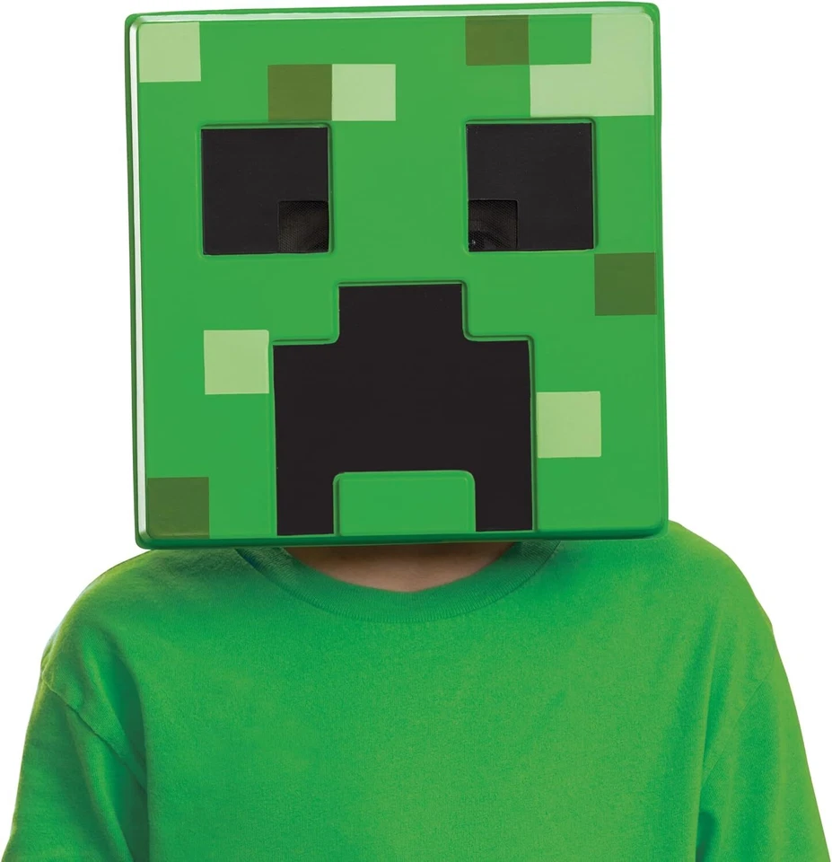 Creeper Paper Pulp Mask Minecraft Fancy Dress Halloween Child Costume Accessory - Image 1 of 1