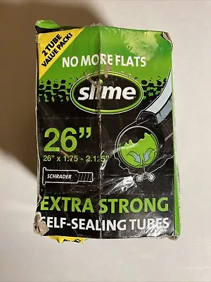 Slime Smart Tube Schrader Valve Bicycle Bike Self Sealing 26 x 2 Pack Puncture - Image 1 of 4