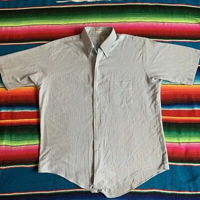 Vintage Lancer Of California Mens Button Up Shirt Short Sleeve Size Large Blue - Image 1 of 4