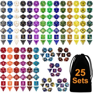 DND Double-Colors Polyhedron Dice Set for Dungeons and Dragons D&D RPG Table ... - Picture 1 of 7