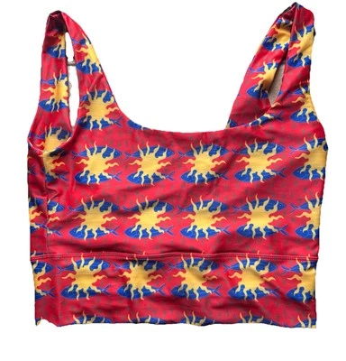 Top de surf bikini Salt Gypsy Punchy - rojo sol azul pez talla XL, PRECIO DE VENTA SUGERIDO POR EL FABRICANTE $119 NUEVO Foto 1 de 4