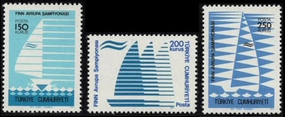 Stamps Turkey 1977 European Finn Class Sailing Championships Sc#2056_58 MNH - Image 1 of 2