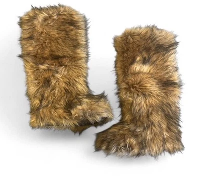 Botas hasta la rodilla para mujer de piel sintética en marrón y negro nuevas sin etiquetas Foto 1 de 4