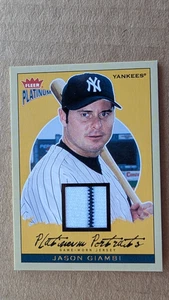 2004 Fleer Platinum JASON GIAMBI 2 COLORI MAGLIA PATCH Card NEW YORK YANKEES bb - Foto 1 di 2