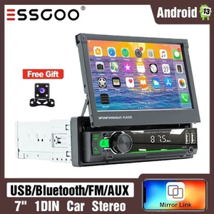 Autoradio stereo ribaltabile 7" 1Din Android Auto & Apple CarPlay USB BT SWC + fotocamera - Foto 1 di 15