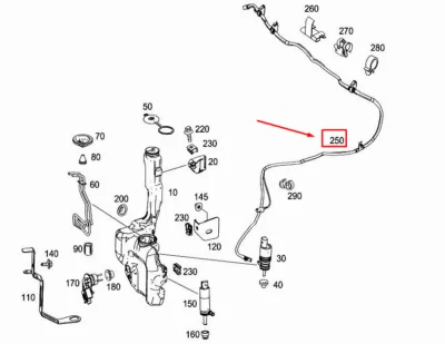 NEW MERCEDES-BENZ E CABRIO A207 WASHER HOSE WITH NOZZLES A2078600492 NO🇺🇸DUTY - Image 1 of 4