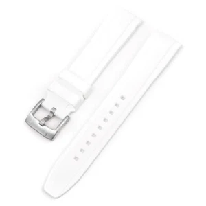 Curved End Silicone Bracelet Rubber Watch Strap Band 18 20 21 22 24mm Replace - Picture 1 of 29