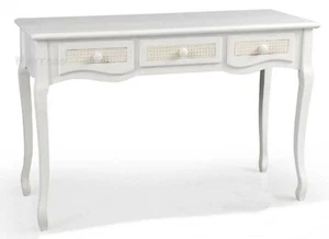 TAVOLO Consolle 3 CASSETTI SCRIVANIA h78*120*40 cm SCRITTOIO SHABBY CHIC BIANCO - Foto 1 di 1