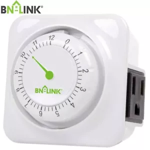 BN-LINK 12 hour mechanical countdown Grounded timer 3 Prong outlet Energy Saving - Picture 1 of 7