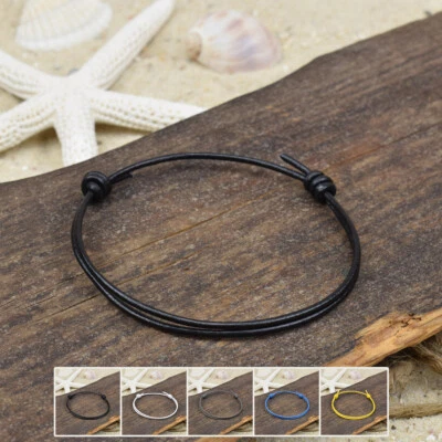 ❦ Armband Fußband ROBBY | Leder | 1,5 mm | Surfer | Verschiebeknoten | 01 ❦ - Bild 1 von 2